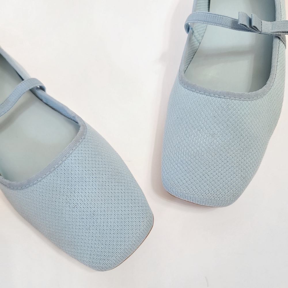 Frances Valentine | Jude Mary Jane Knit Flat Light Blue Size 7 - Picture 5 of 13